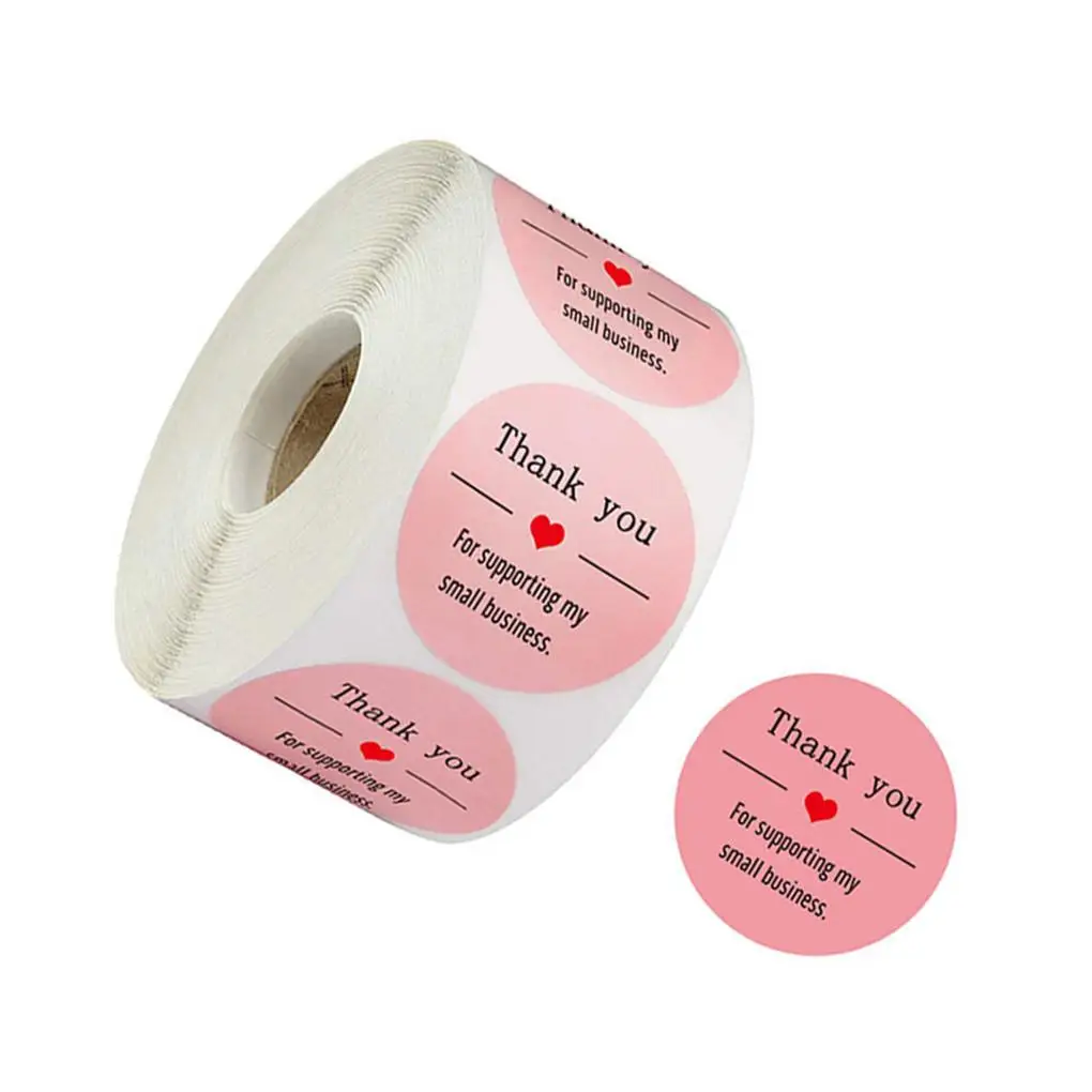 

500 шт./рулон, самоклеящиеся этикетки «Thank You»