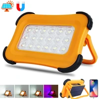 portable led solar work lamp rechargeable flashlight magnet lantern flashlight output camping floodlight emergency repair torch