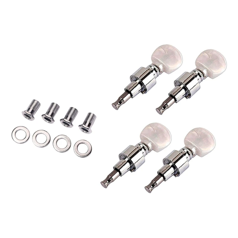 

A5KC 4 Tuner Tone Keys Musical Instrument Parts Set Banjo Tuner Banjo Geared Banjo Machine Pearled Pegs Replacement