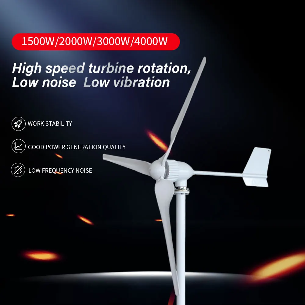 

Ветряная Турбина 1500 Вт, 2000 Вт, 3000 Вт, 3 кВт, 5 кВт, ветрогенератор с горизонтальной осью, альтернатива переменному току с контроллером заряда, Бесплатная мощность