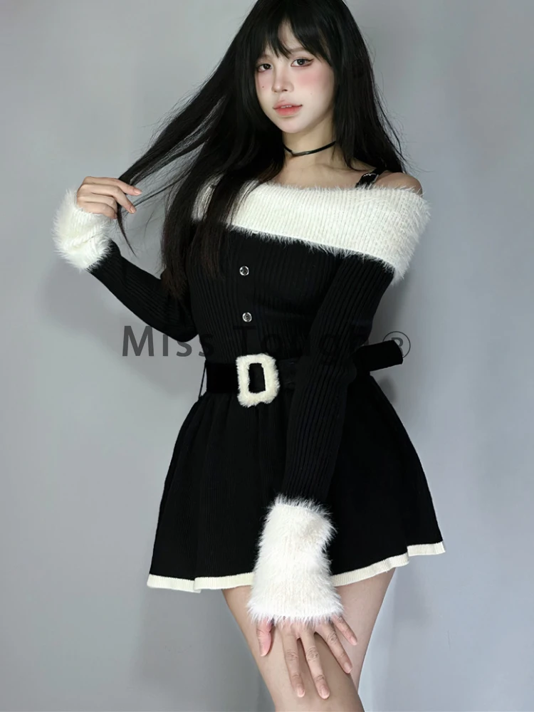 Осеннее Элегантное трикотажное платье женское винтажное модное мини-платье с