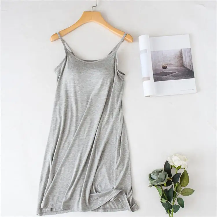 Summer New Women's Nightdress Suspenders with Chest Pad Home Service Sexy Sleepwear Women Nightwear Sleep Tops Night Gown