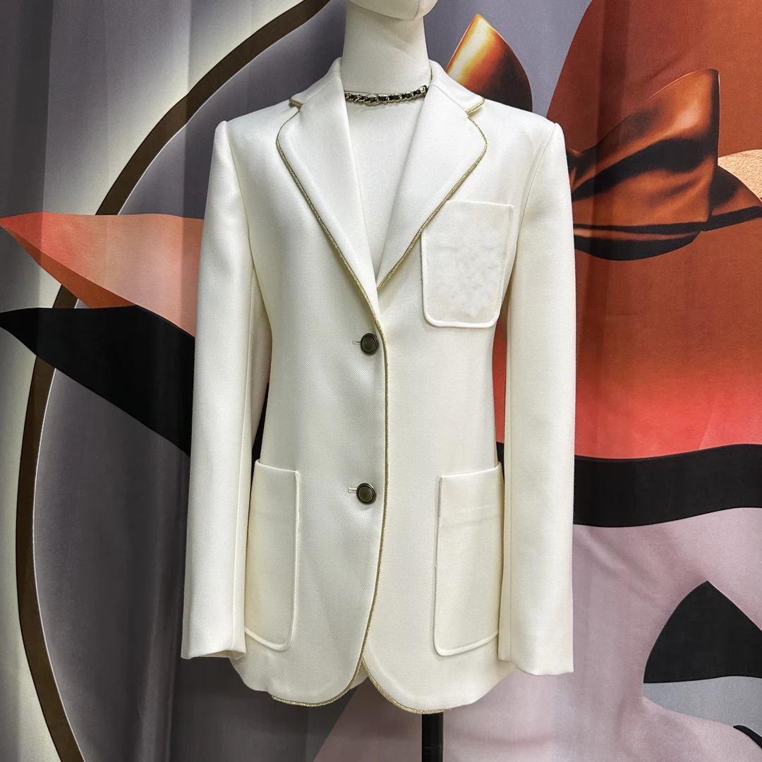 Женская осенняя новая импортная камвольная шерстяная ткань изысканный пиджак