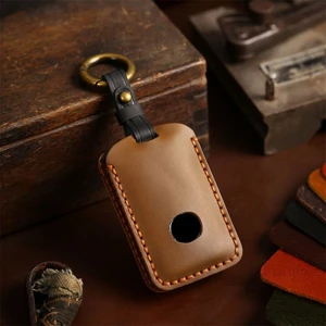 Crazy Horse Leather Key Case For Mazda 3 2020 2019 Accesorios Alexa 3 CX4 CX5 CX8 19-up 3 Button Protection Holder Buckle