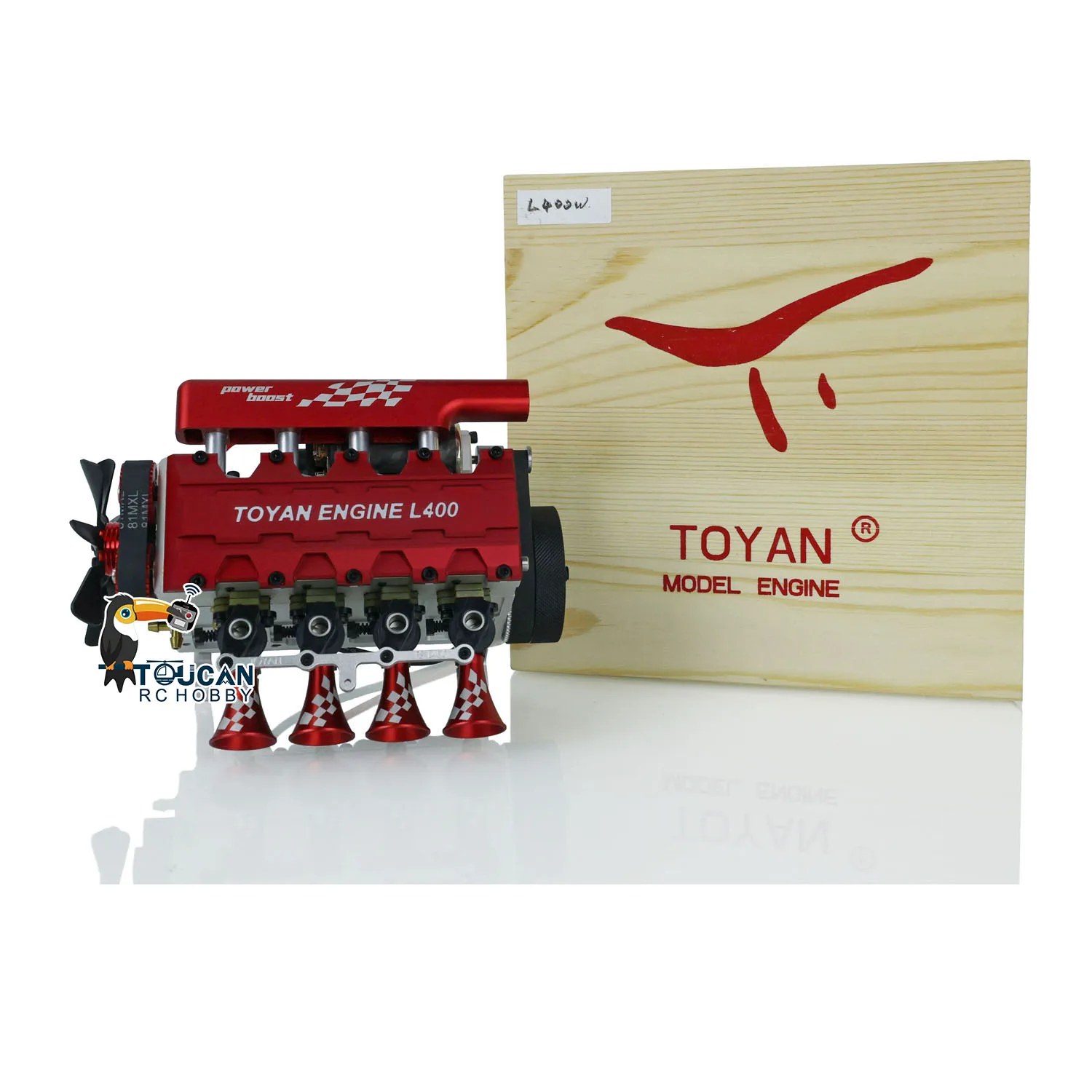 In Stock TOYAN New Methanol Engine 14CC Inline 4 Cylinder 4 Stroke Water Cooling Model For RC Car Airplane Boat FS-L400 TH21547