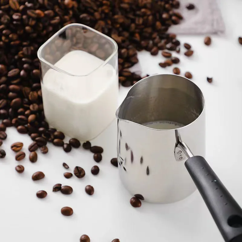 long handle coffee pot kettle teapot coffeeware milk glass table container kitchen appliances home stainless steel pots free global shipping