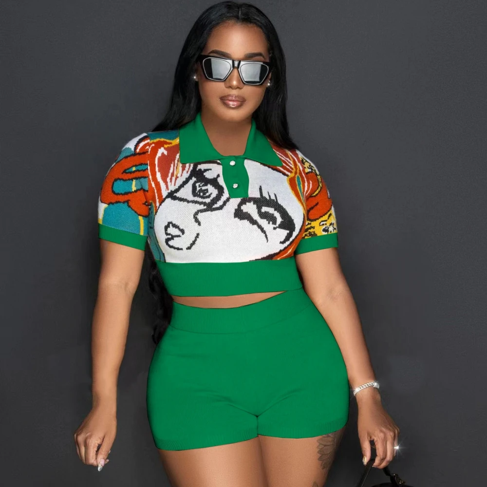 

Two 2 Piece Set Dashiki African Fashion Women's Set Short Sleeve Top And Shorts Suit 2023 Summer Sweatsuit Outfit Tracksuit