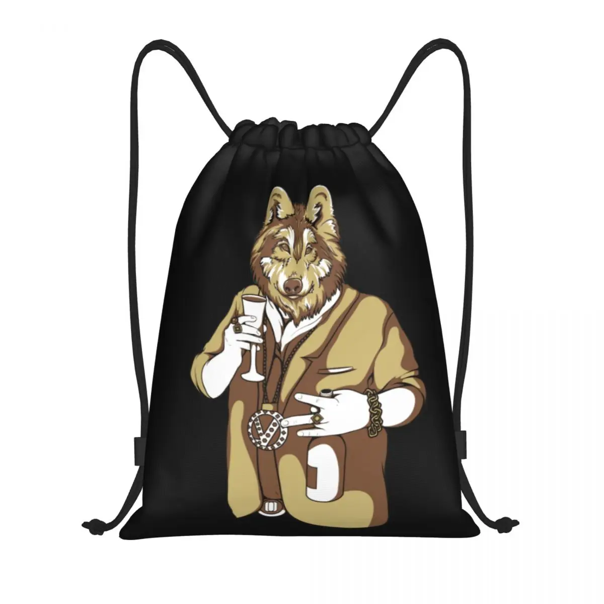 

Russian Gangster Wolf Nu Pogodi 7 Drawstring Bags Gym Bag Casual Graphic Blanket roll Korean style Comfortable Backpack Funny