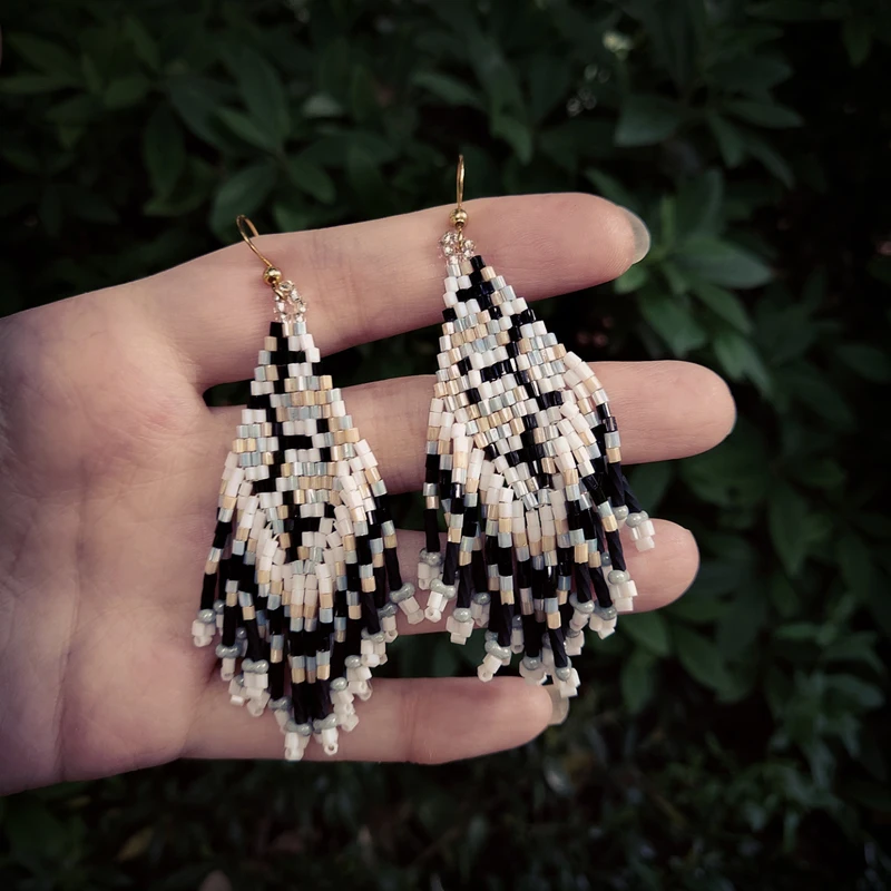 

Fairywoo, лидер продаж, модные серьги в стиле панк с бусинами Миюки, ювелирные изделия ручной работы, плетеные серьги для девушек и женщин, оптов...