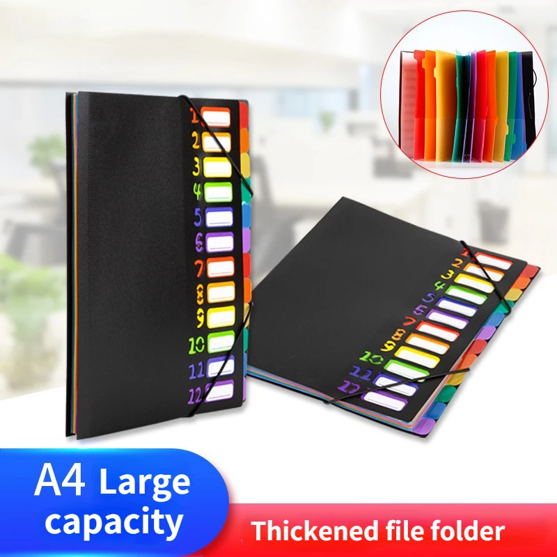

A4 Rainbow Classification File Folder Display Book Large Capacity File Organizer Document Papers Holder Office Accessories