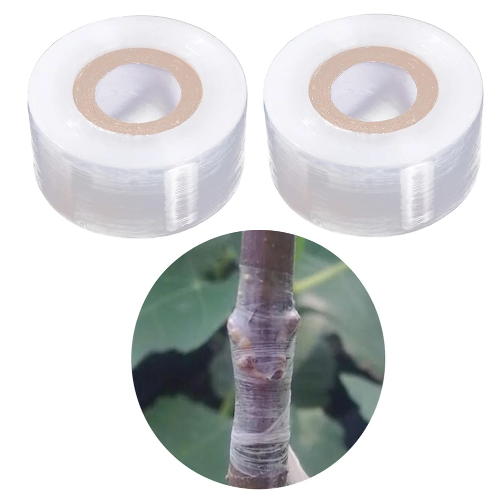 

2pcs PE Grafting Tape Stretchable Moistureproof Self-adhesive Clear Floristry Film for Pecans Walnuts Citrus Fruits Tree