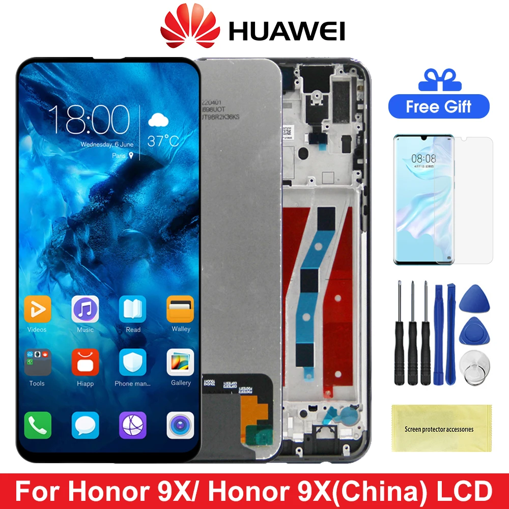 

6.59" Screen Assembly for Honor 9X STK-LX1 Lcd Display Digital Touch Screen with Frame for Honor 9X (China) HLK-AL00 HLK-TL00