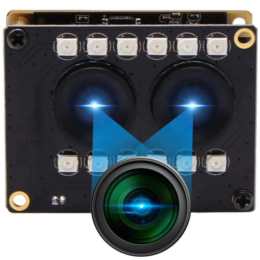 

ELP Dual Lens 1080P 3D Stereo VR Camera Module RGB & B/W Video USB Camera for Face Recognition & Biological Detection