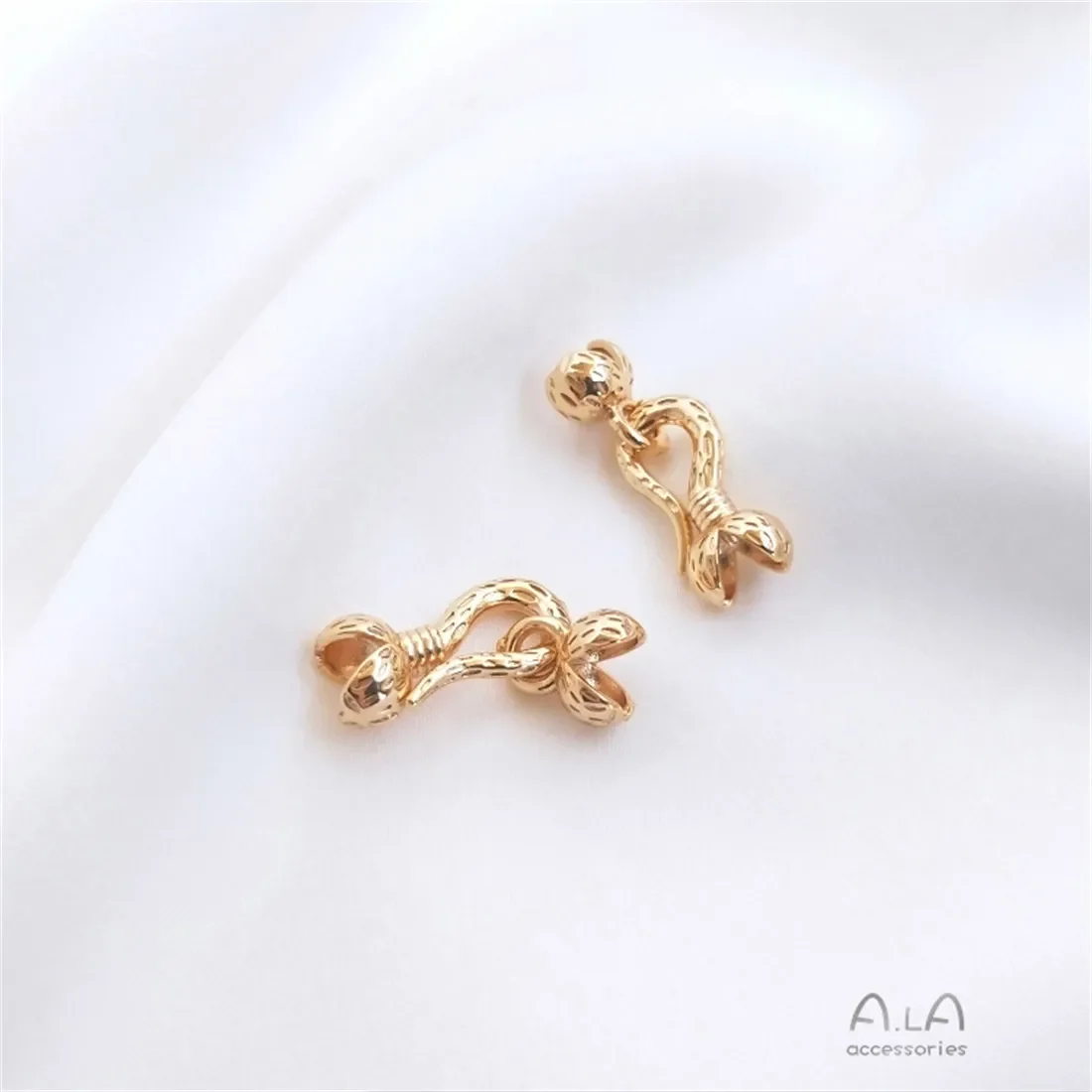 14 К позолоченный бутон цветка двойная застежка рыболовный крючок закрывающаяся