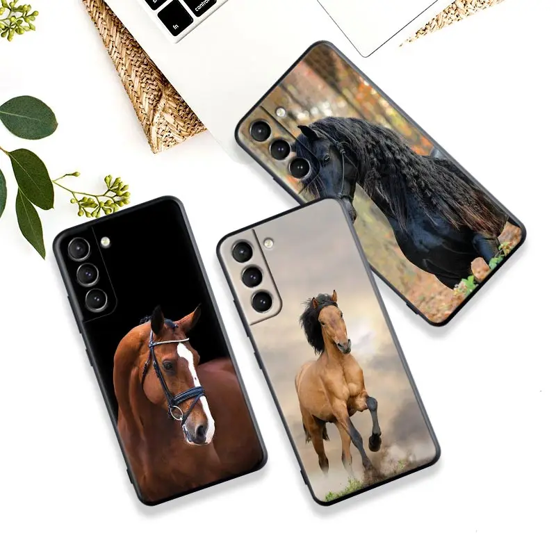

Galloping Horse Animal Silicone Case For Samsung Galaxy S23 Ultra S22 5G S21 S20 FE Cover For Galaxy S22 s23 S21 S10 Plus Cases