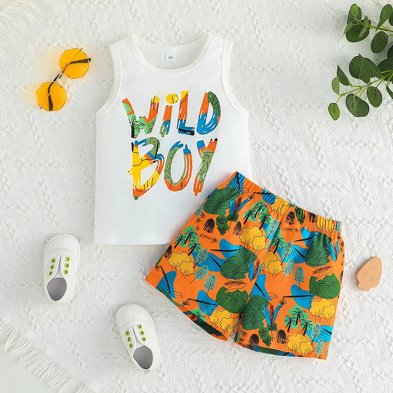 

Летний жилет для мальчиков + шорты комплект из двух предметов футболка без рукавов и брюки в праздничном стиле