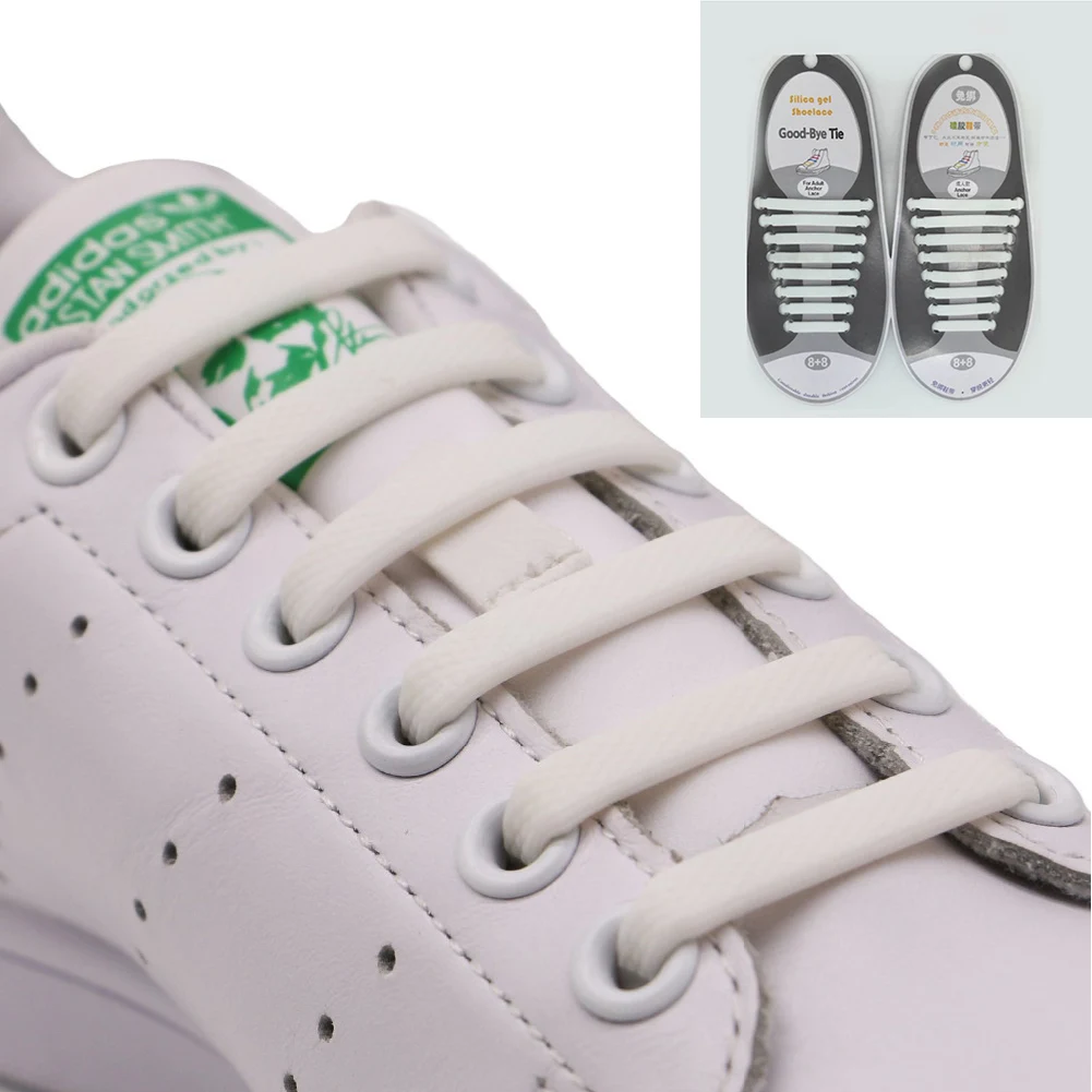 

Silicone Elastic Shoelaces Creative Lazy No Tie Shoelace Lacing Kids Adult Sneakers Quick Shoe Lace