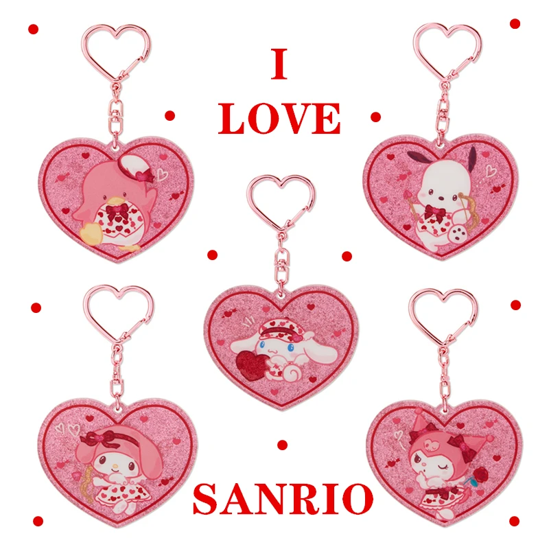 

Kawaii Sanrio Cartoon Anime Cinnamoroll Kuromi My Melody Hello Kitty Pochacco Keychain Chain Acrylic Pendant Bag Charm