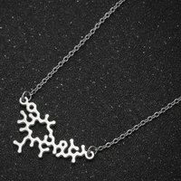 tulx chemical molecular structure science pendant necklace for women oxytocin molecular necklace stainless steel jewelry