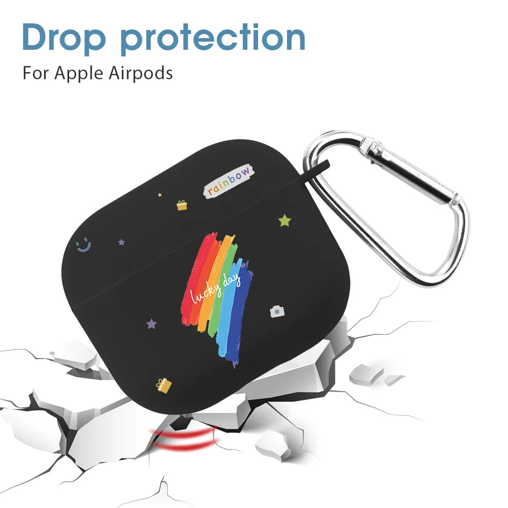 Чехол для наушников Rainbow Apple Airpods Pro 3 силиконовый защитный чехол 1 2 карамельных