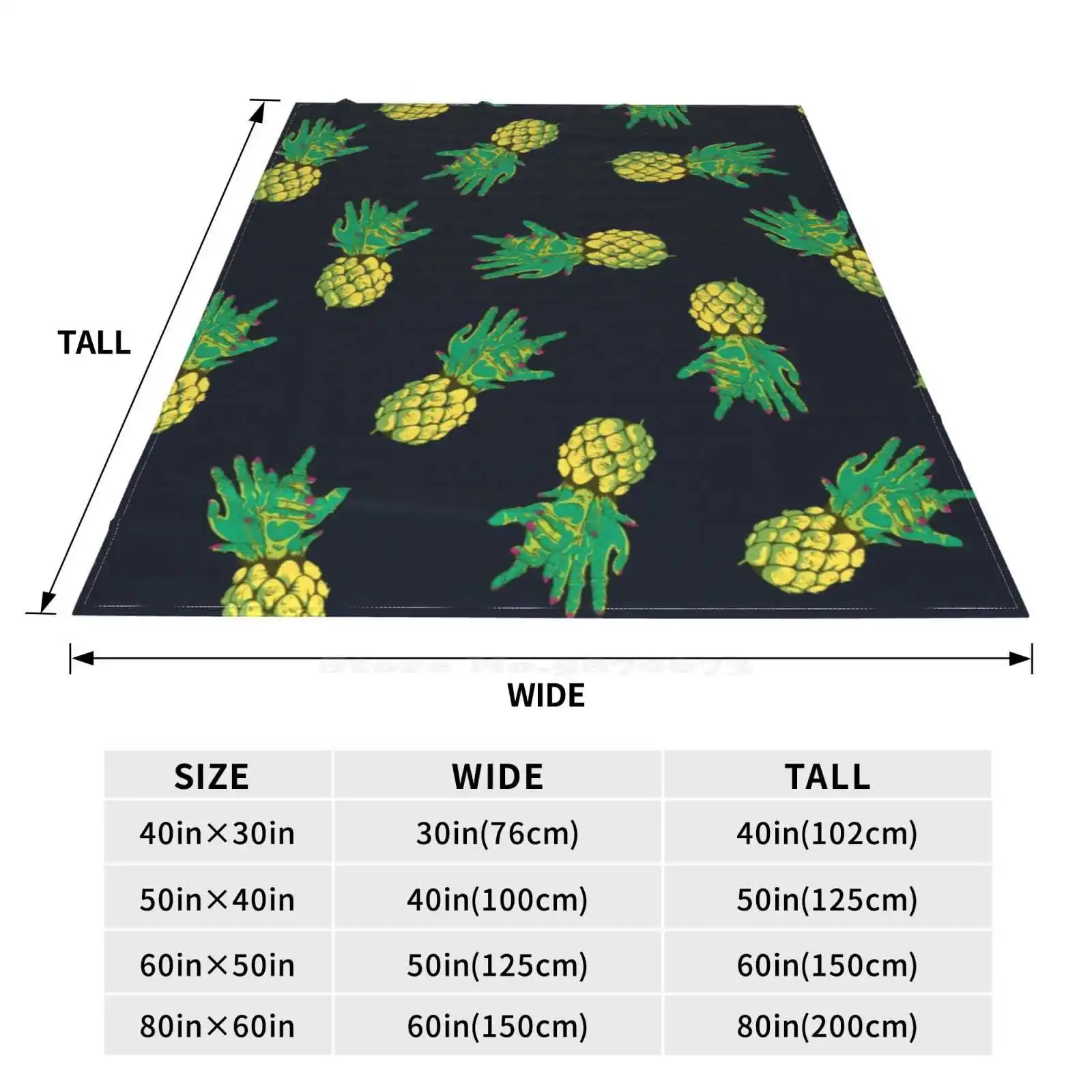Новое модное мягкое теплое одеяло с принтом зомби ананас фрукты синий желтый