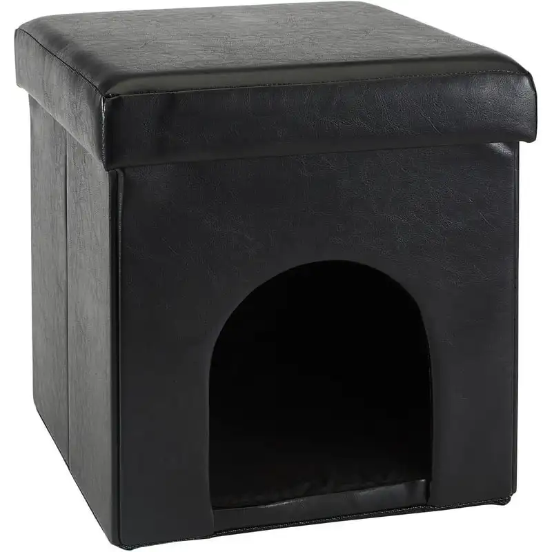 

Foldable Pet Ottoman, Black (15x15x15)