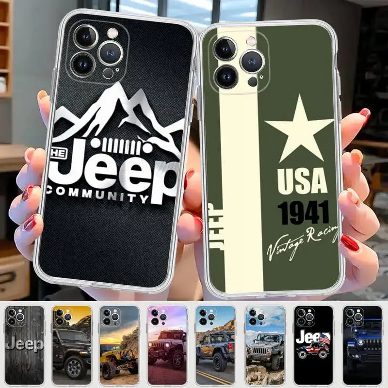 

Jeep car Phone Case For iPhone 14 11 12 13 Mini Pro XS Max Cover 6 7 8 Plus X XR SE 2020 Funda Shell