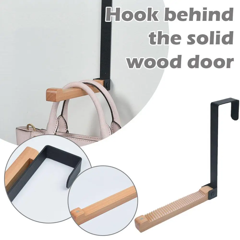 Foldable Wooden Hooks Over The Door Home Organizer Rack Clothes Coat Hat Towel Hanger Bathroom Accessories Holder Door Hanging