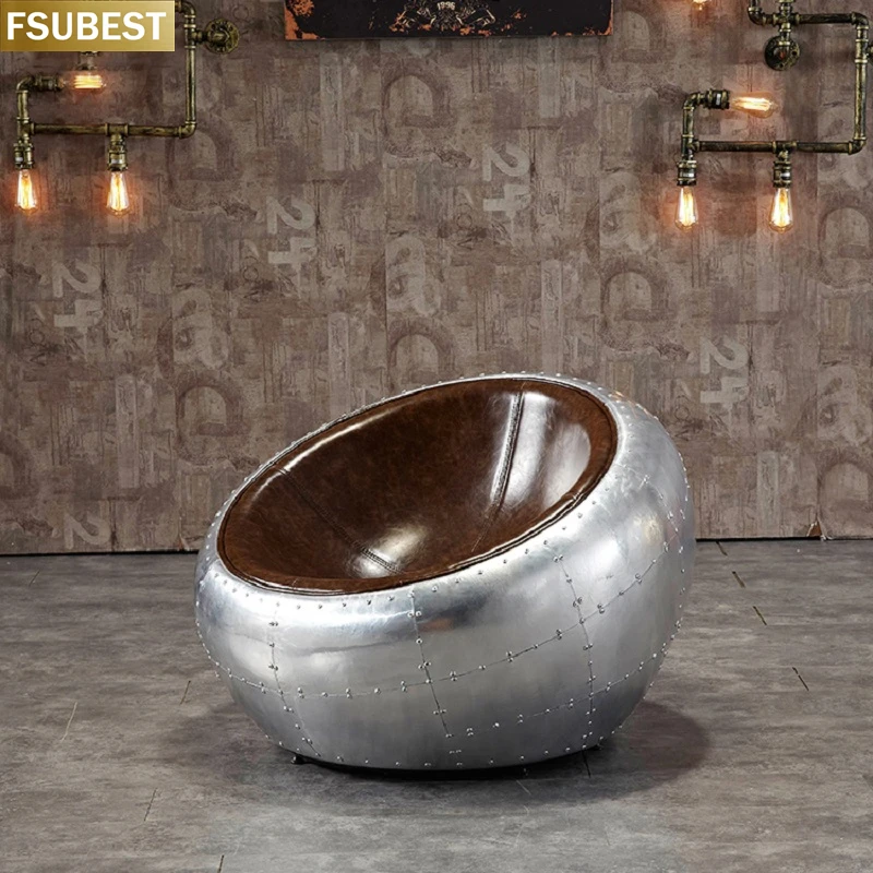 Авиатор среднего века для отдыха в гостиной алюминиевое кресло-совок детское