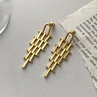 2022 european and american quality premium luxury yellow geometric for women fashion earring daily birthday party jewelry gifts