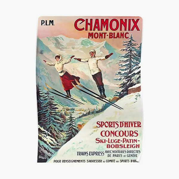 

Винтажный постер Chamonix Mont Blanc, Художественная печать, винтажная роспись, настенная роспись, забавное украшение, Современная Декоративная Нас...