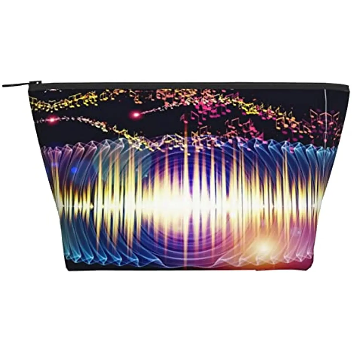 

Abstraction Colorful Music Notes Makeup Bag Trapezoid Travel Cosmetic Pouch Bag Zipper Packaging Eco Friendly