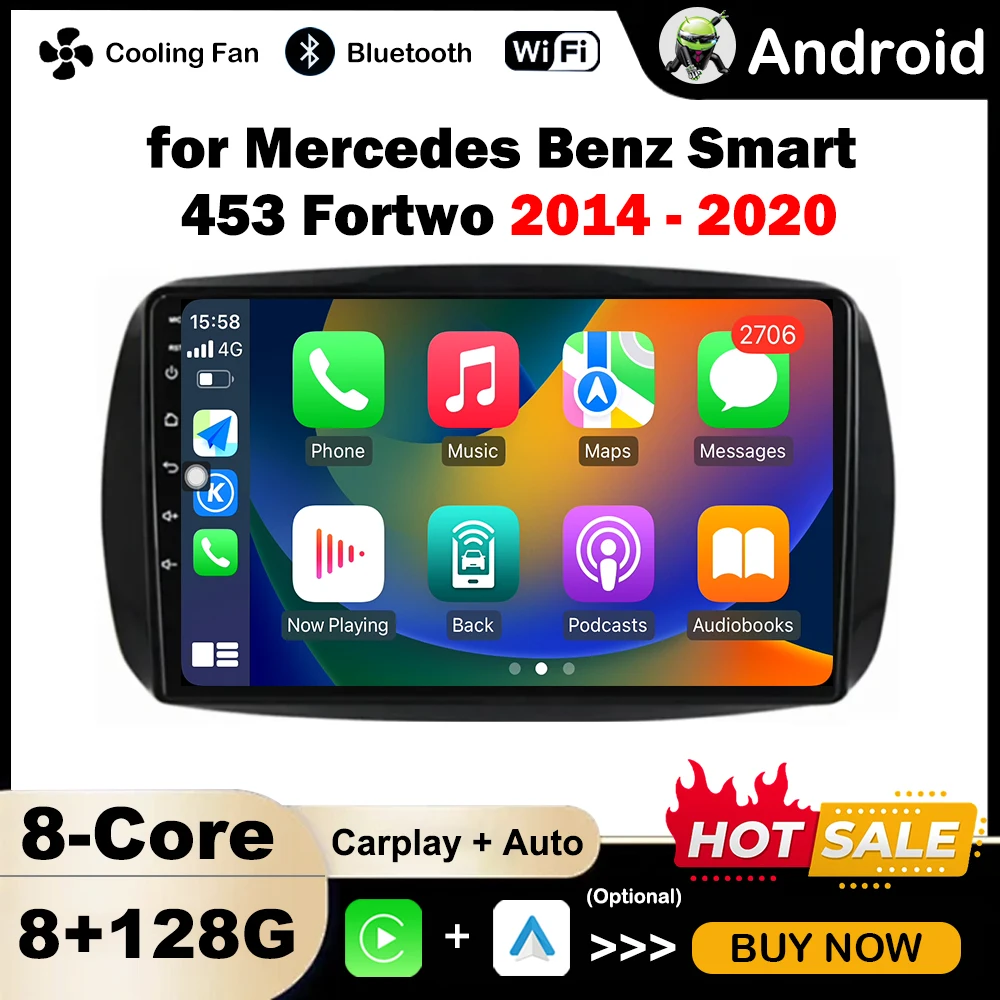 9-дюймовый Автомобильный Мультимедийный Радиоплеер Gps Navi Android Os Bt Dsp Стерео Qled