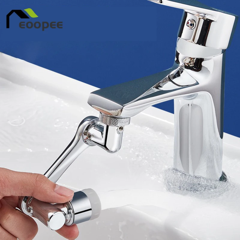 핸드드라이어  범용 1080 ° 회전 수도꼭지 익스텐더, 듀얼 모드 분무기 헤드, 주방 로봇 암 익스텐션 수도꼭지, 물튀김 방지 수도꼭지 