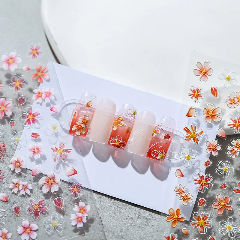 

New craft Japanese thin tough three-dimensional nail stickers frosted thin transparent back glue nail stickers jewelry