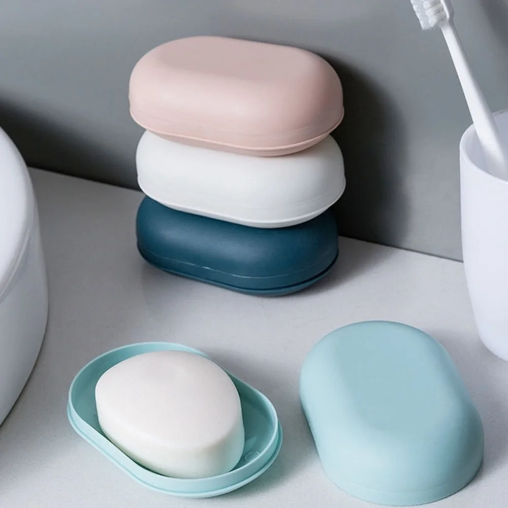 

1 Pcs Portable Plastic Bathroom Shower Soap Box Tray Dish Storage Holder Plate Home Travel Soap Protector Case Bathroom Soap Box