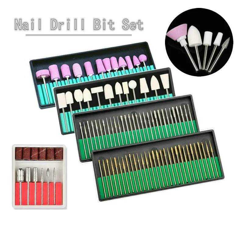 

30pcs/set nail drill bits set nail electric machine accessories diamond and stone cuticle nail set the remove nail tools
