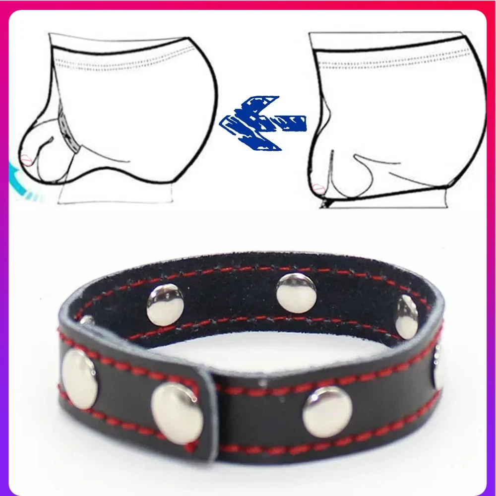 Мужской кожаный кольцо для задержки эякуляции крепление пениса секс-игрушки