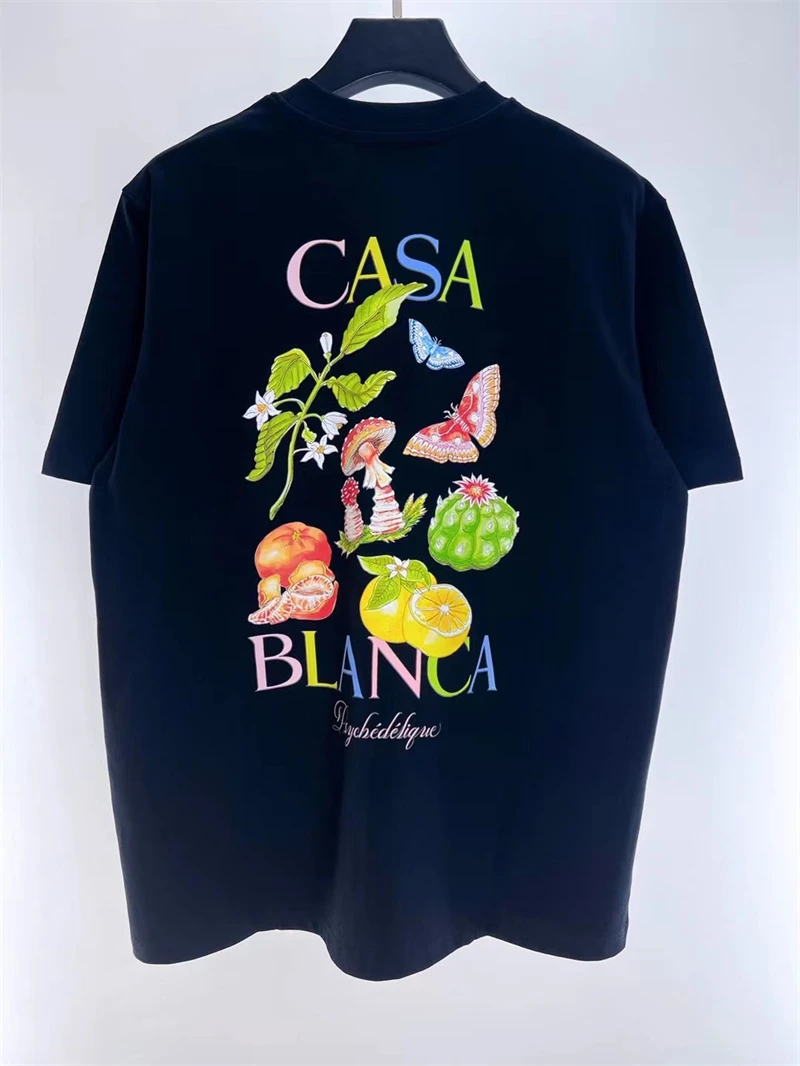 

New Casablanca Animal Plant Prints T Shirt Men Women Oversized Short Sleeve Tees y2k
