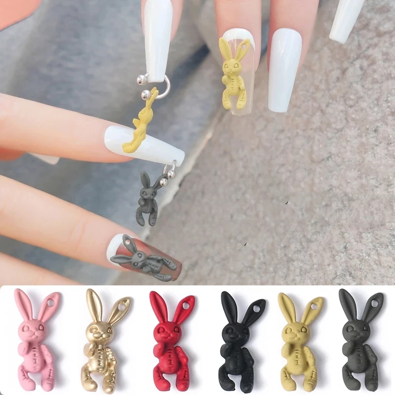 

10 PCS New Skull Rabbit Nail Art Decorations 3D Cartoon Rabbit Nail Jewelry Piercing Ornaments DIY Nail Art Accessories
