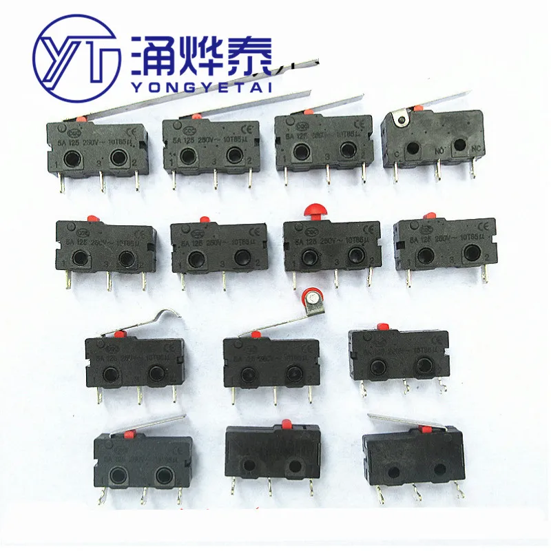 

YYT 10PCS KW12 stroke limit switch contact button KW11-3Z-2 micro switch straight handle three feet 5A 125V250V