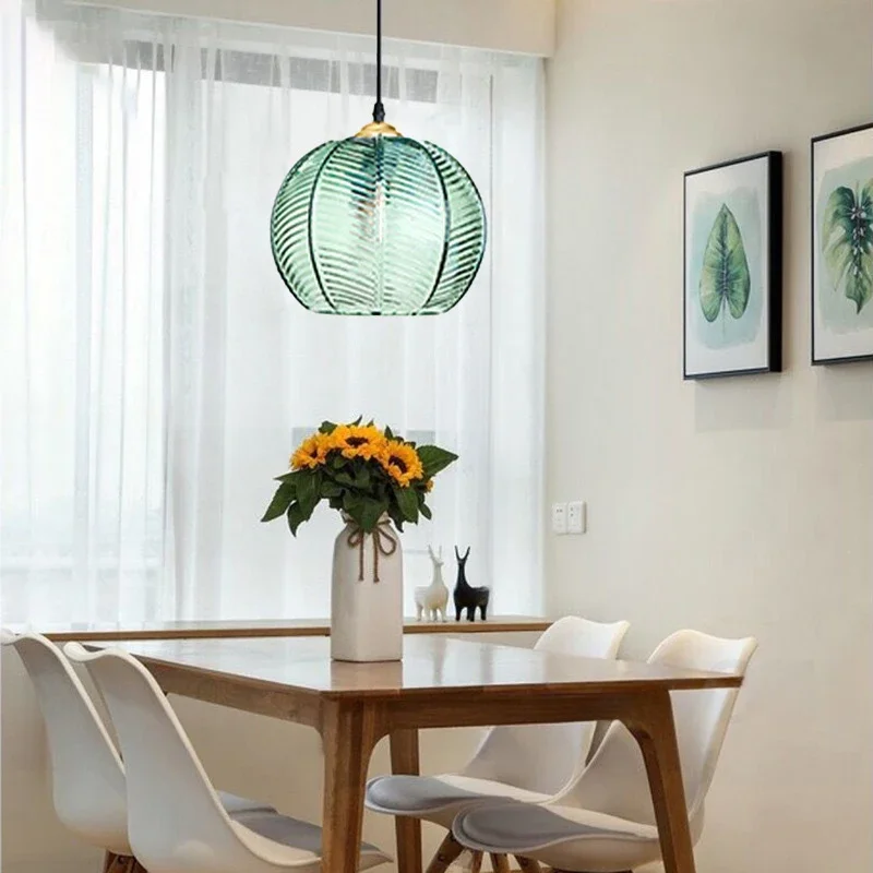 Современная полосатая стеклянная люстра в скандинавском стиле настенная лампа