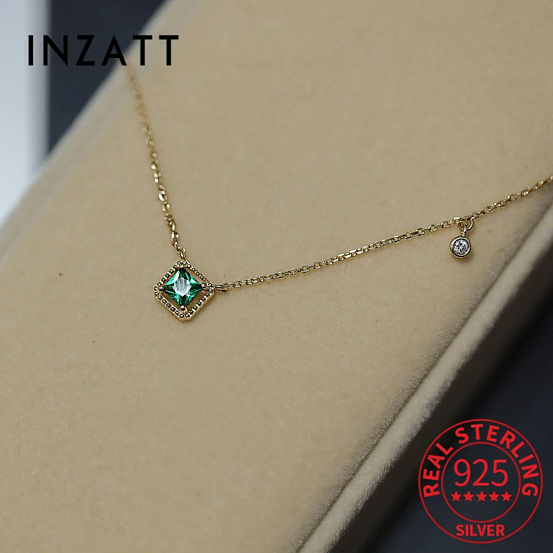 INZATT светильник кие роскошные 925 Стерлинговое серебро с покрытием 14K золото циркон