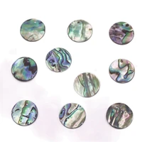 10 pcs round disc natural abalone shell loose charms pendants crafts jewelry making diy