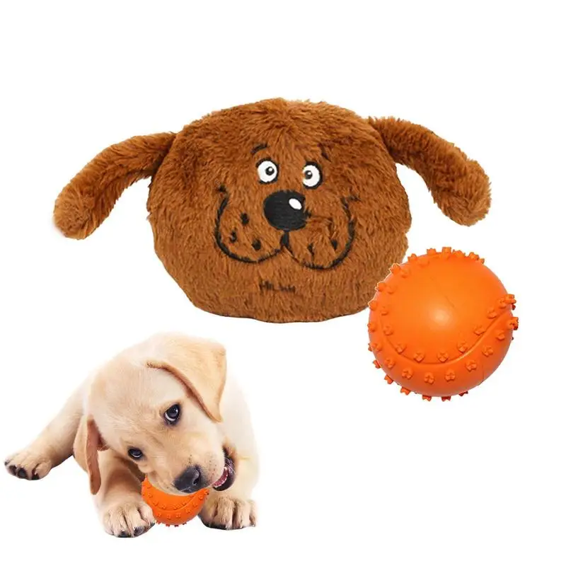 

Plush Dog Squeak Ball Bite Resistant Bouncy Release Energy Teeth Cleaning Play Dog Toy Large Medium Sized Dogs Pet Ball Toy