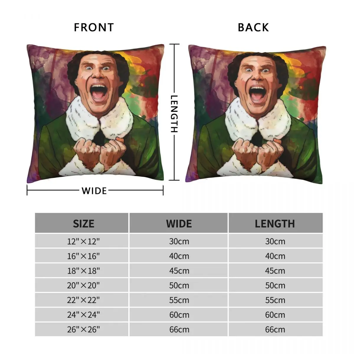 Женская квадратная наволочка Elf Will ferrella льняная декоративная подушка из