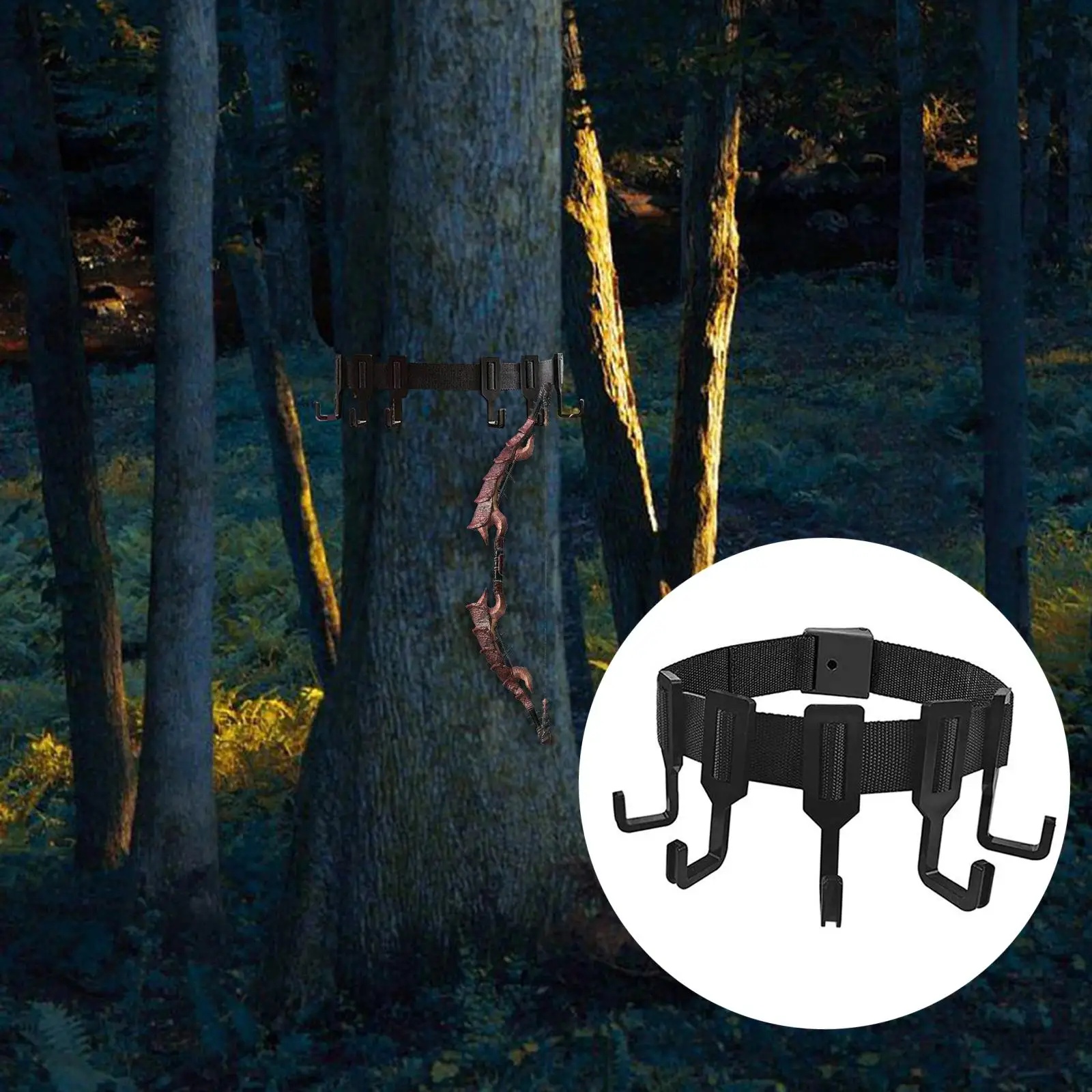 Tree Stand Stands Harness Straps Multi Hook Tree Stand Strap Gear Hanger for Water Bottles Binoculars Quiver Saddle Backpacking