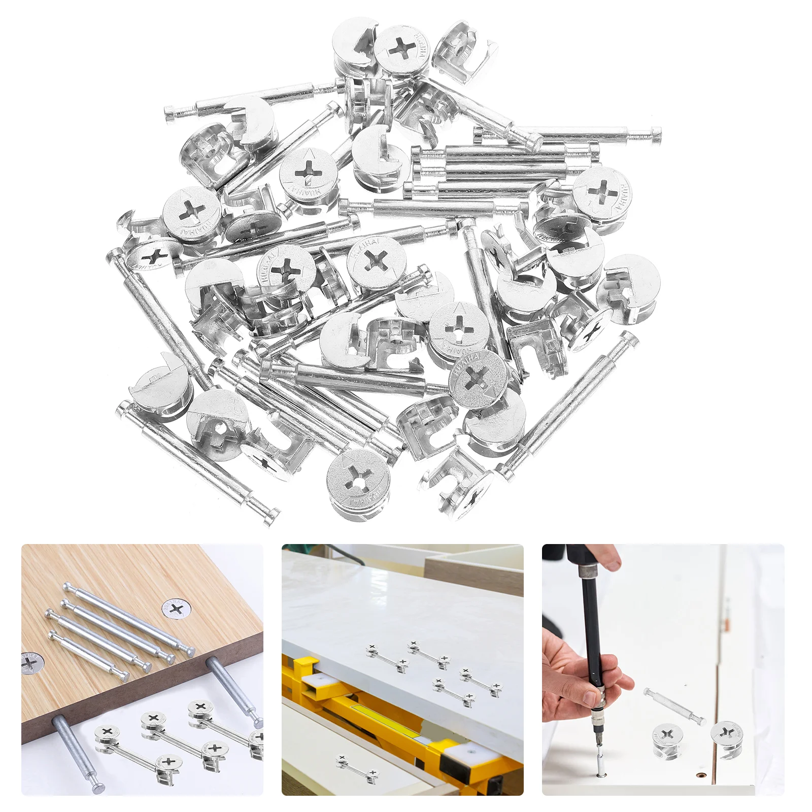 

20 Sets Furniture Supply Fasteners Connector 3 1 Cam Lock Fittings Cabinet Parts Connectors Screw For