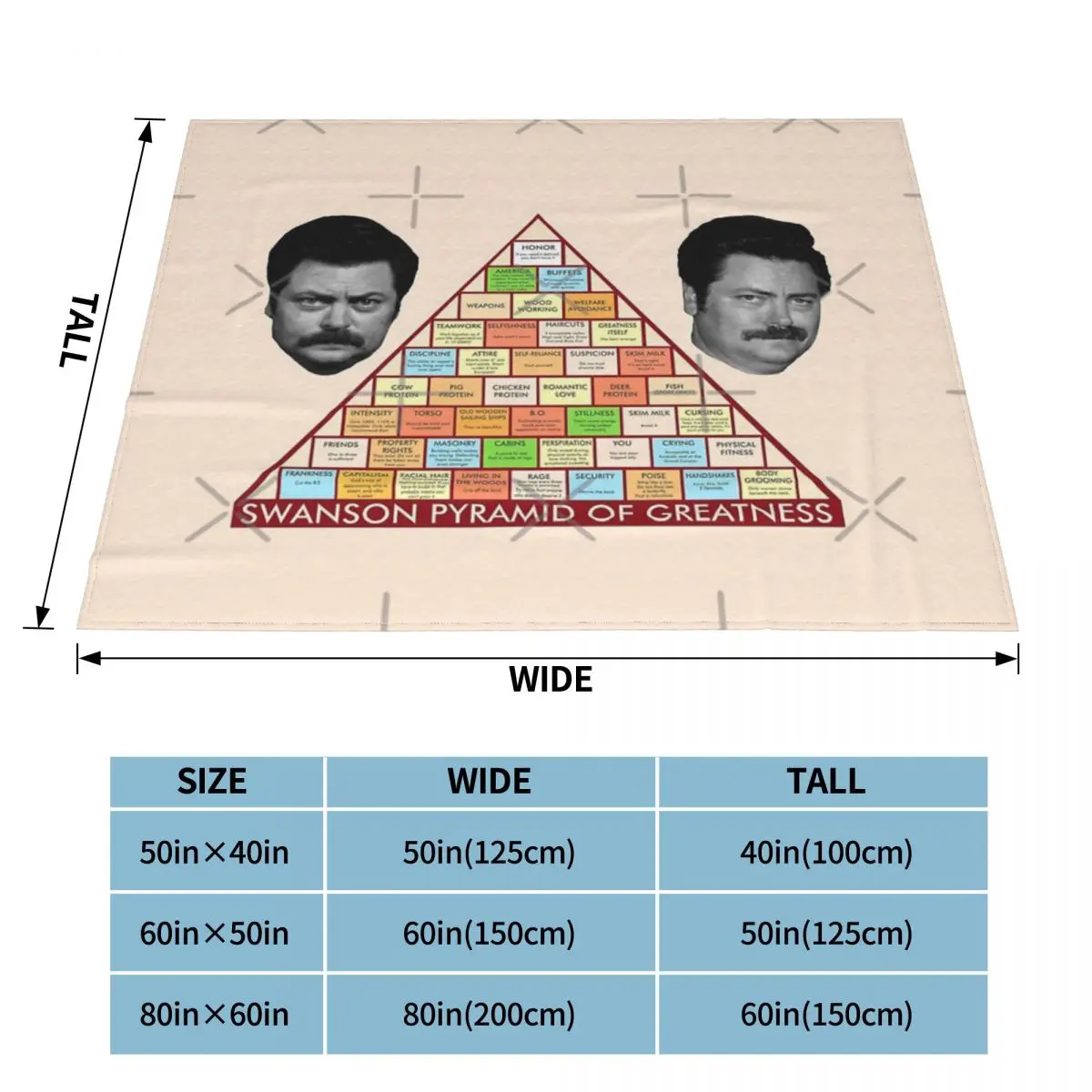 Ron Swanson's в виде пирамиды Greatness 2 одеяло покрывало на кровать стиле аниме