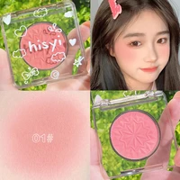 4 color peach water proof matte glitter natural monochrome rouge palette red faced cheeks pigment powder cosmetics blush makeup